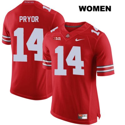 Women's NCAA Ohio State Buckeyes Isaiah Pryor #14 College Stitched Authentic Nike Red Football Jersey ZK20H50CY